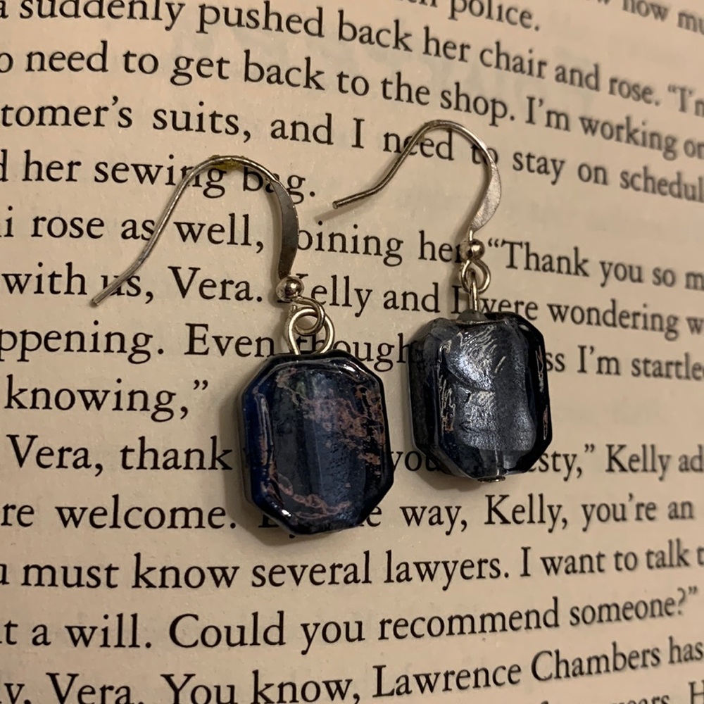 Dark tinted octagonal shaped earrings